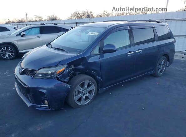 5TDXZ3DC7JS951305 2018 TOYOTA SIENNA Blue წინა მარცხენა ხედი სამი მეოთხედიდან