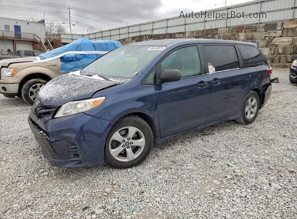 5TDZZ3DC7JS957520 2018 TOYOTA SIENNA Blue წინა მარცხენა ხედი სამი მეოთხედიდან