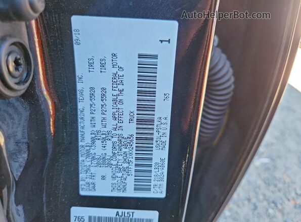 5TFFY5F1XKX245656 2019 TOYOTA LIMITED Black VIN sticker view