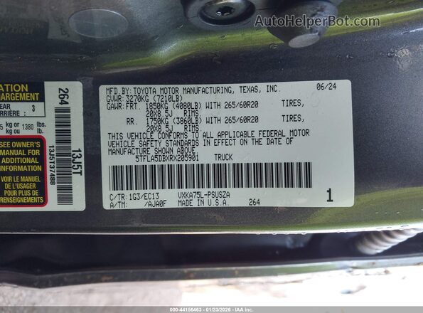 5TFLA5DBXRX205901 2024 TOYOTA TUNDRA Серый Вид подкапотного пространства