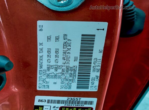 5TFPC5DB3NX005125 2022 TOYOTA LIMITED Оранжевый Вид подкапотного пространства