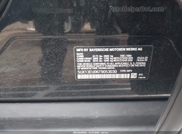 5UX13EU06T9053030 2026 BMW X5 Черный Вид подкапотного пространства