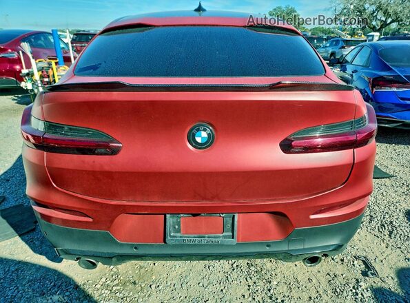 5UX2V1C08M9G72113 2021 BMW X4 Red Հետևի տեսք