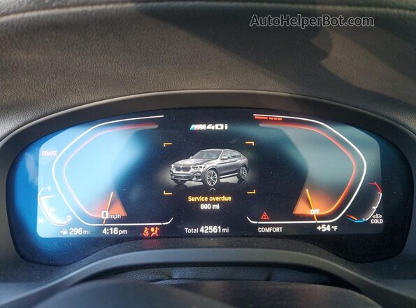 5UX2V5C06M9F85981 2021 BMW X4 Угольный Вид щитка приборов