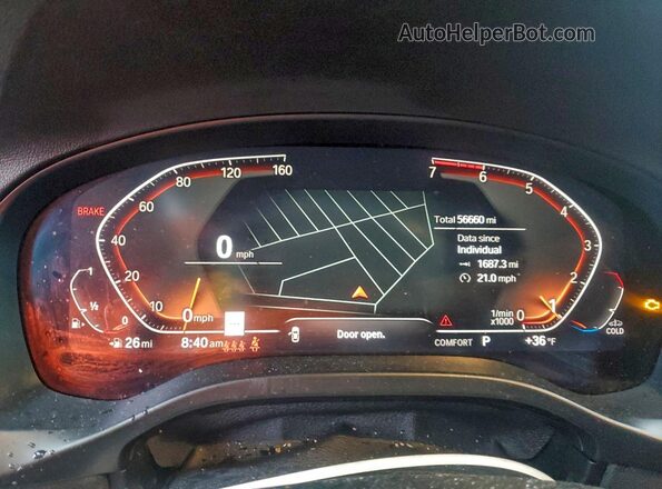 5UX33DT01P9R65977 2023 BMW X4 White Instrument cluster view