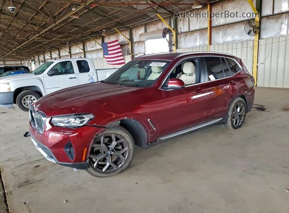 5UX43DP06N9K87898 2022 BMW X3 Бордовый Передняя левая четверть
