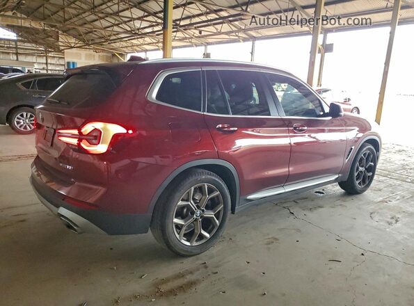 5UX43DP06N9K87898 2022 BMW X3 Бордовый Задняя правая четверть