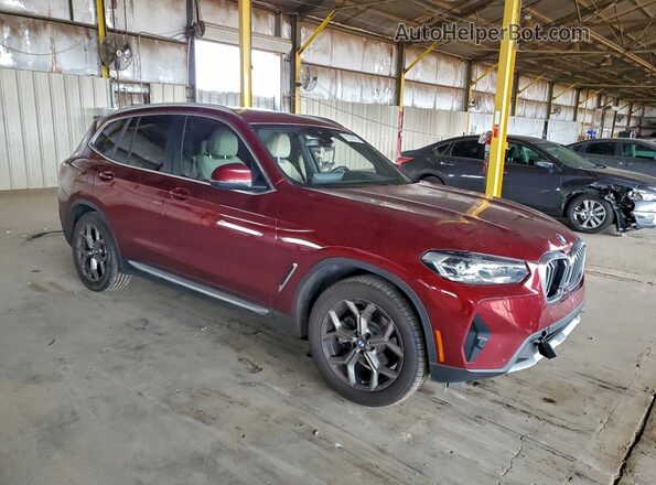 5UX43DP06N9K87898 2022 BMW X3 Бордовый Передняя правая четверть