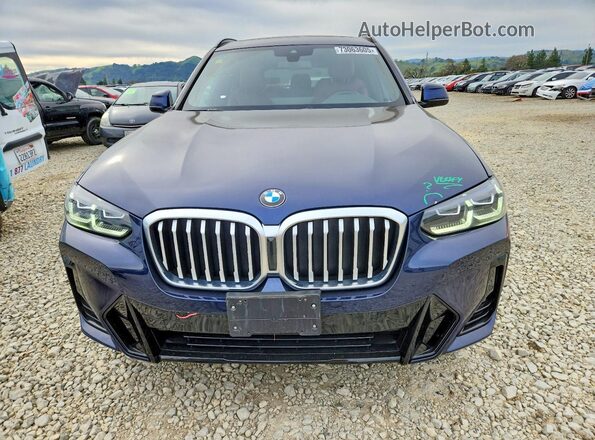5UX53DP04N9K99732 2022 BMW X3 Синий Вид спереди