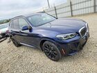 2022 Bmw X3 Xdrive30i Синий vin: 5UX53DP04N9K99732