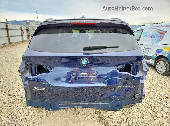 5UX53DP04N9K99732 2022 BMW X3 Синий Вид сзади