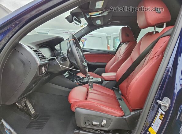 5UX53DP04N9K99732 2022 BMW X3 Синий Вид салона спереди