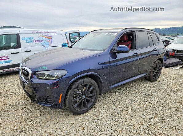 5UX53DP04N9K99732 2022 BMW X3 Синий Передняя левая четверть