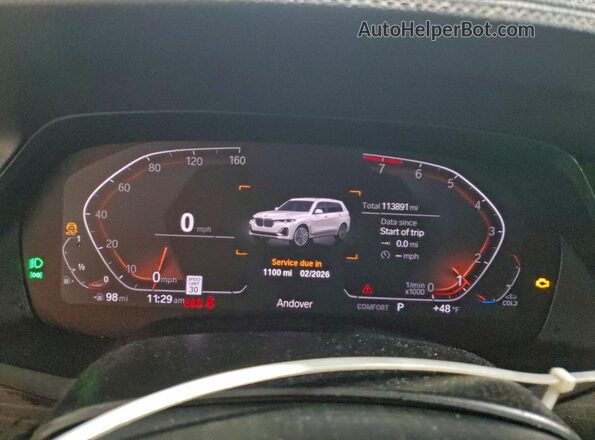 5UXCW2C09L9B77828 2020 BMW X7 Белый Вид щитка приборов