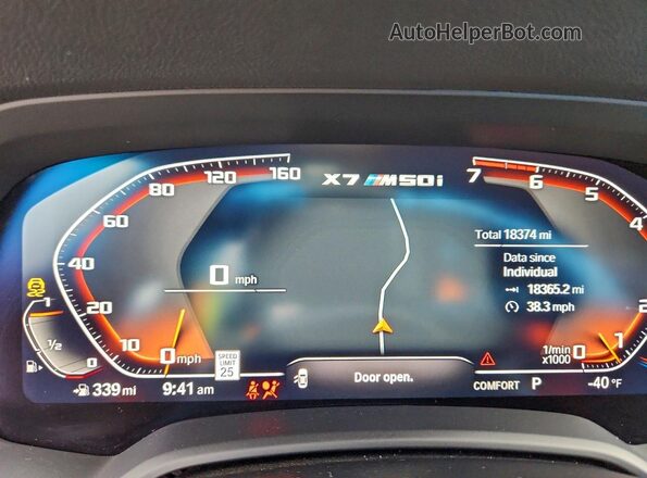 5UXCX6C08N9K12704 2022 BMW X7 White Instrument cluster view