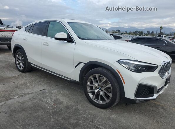5UXCY4C06L9B82734 2020 BMW X6 White Передня права чверть