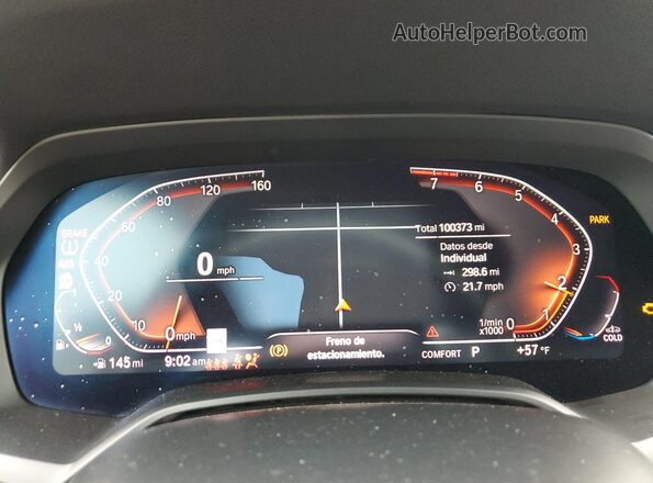 5UXCY4C06L9B82734 2020 BMW X6 White Вид щитка приладів