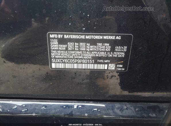 5UXCY6C05P9P80151 2023 BMW X6 Черный Вид подкапотного пространства
