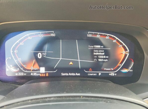 5UXCY6C07P9R94932 2023 BMW X6 Зеленый Вид щитка приборов