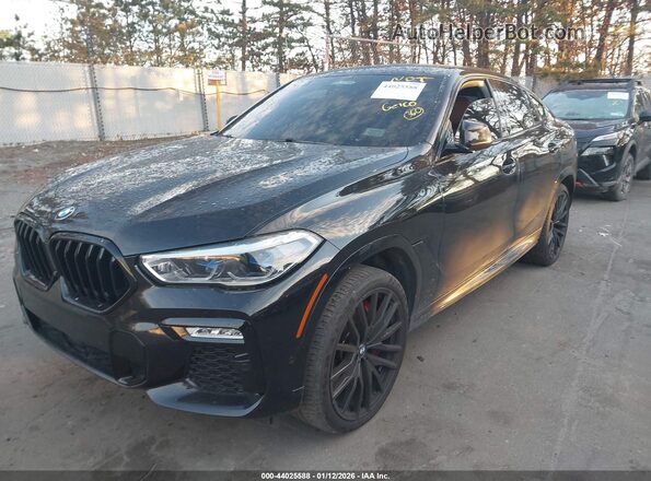5UXCY8C03M9F12449 2021 BMW X6 Black Առջևի ձախ երեք քառորդ տեսարան