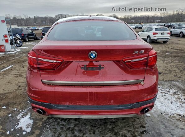 5UXKU2C35H0U29966 2017 BMW X6 Red უკანა ხედი