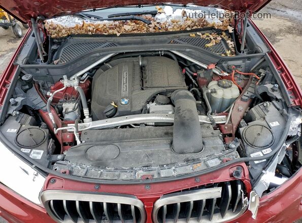 5UXKU2C35H0U29966 2017 BMW X6 Red ძრავის განყოფილების ხედი