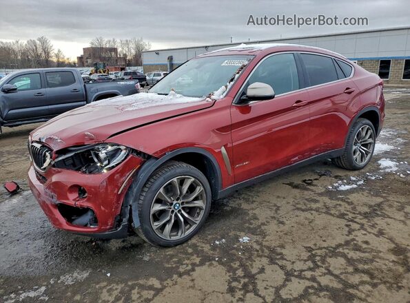 5UXKU2C35H0U29966 2017 BMW X6 Red წინა მარცხენა ხედი სამი მეოთხედიდან