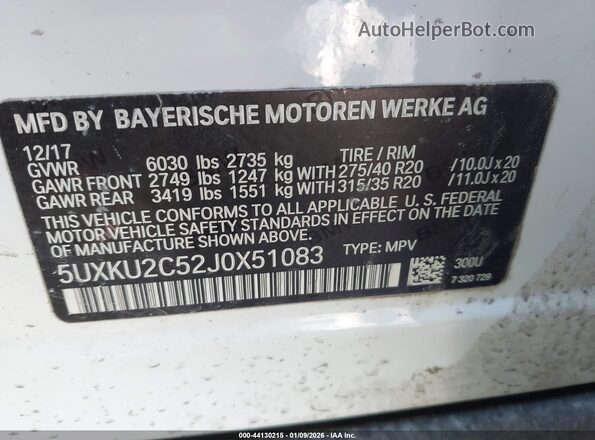 5UXKU2C52J0X51083 2018 BMW X6 Black Engine compartment view
