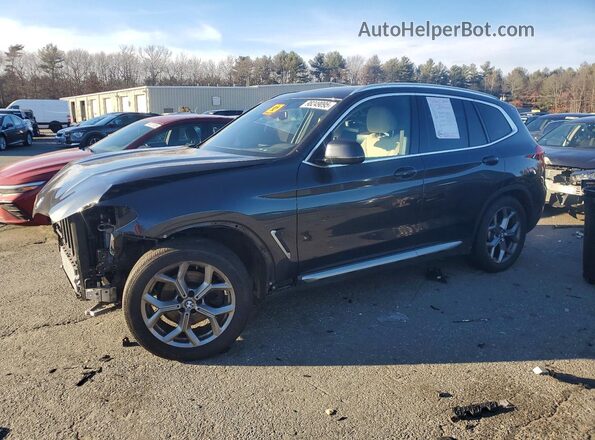 5UXTY5C01M9E39676 2021 BMW X3 Black Передня ліва чверть