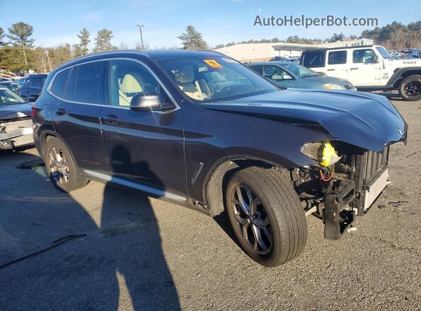 5UXTY5C01M9E39676 2021 BMW X3 Black Передня права чверть