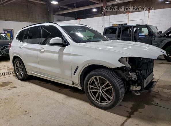 5UXTY5C07M9F91476 2021 BMW X3 White Przód prawy