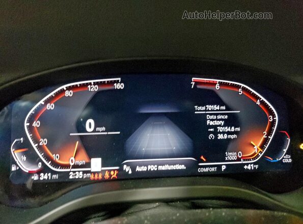 5UXTY5C07M9F91476 2021 BMW X3 White Widok zestawu wskaźników