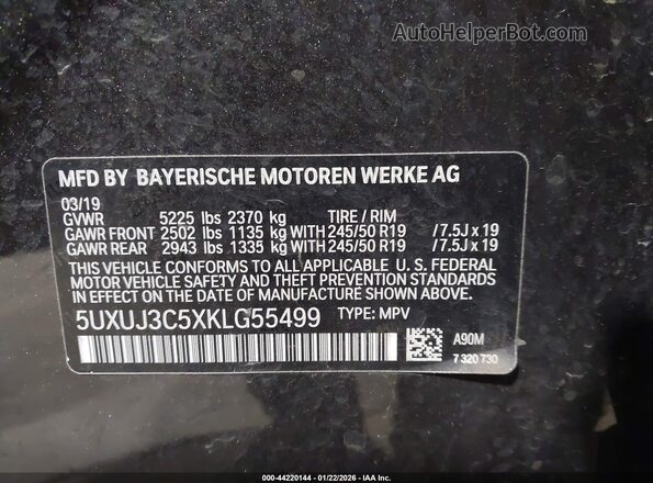 5UXUJ3C5XKLG55499 2019 BMW X4 Серый Вид подкапотного пространства