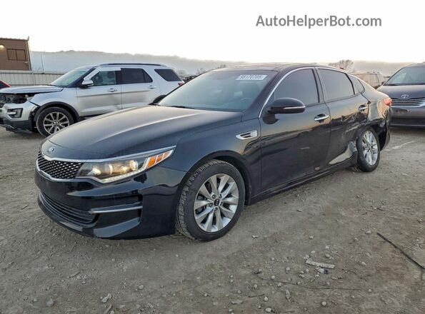 5XXGU4L39GG118315 2016 KIA OPTIMA Black Առջևի ձախ երեք քառորդ տեսարան