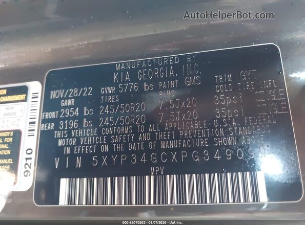 5XYP34GCXPG349099 2023 KIA TELLURIDE Черный Вид подкапотного пространства