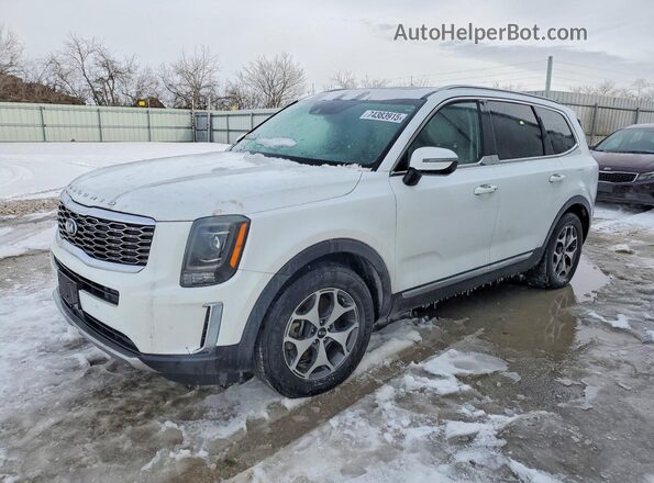 5XYP34HCXLG010979 2020 KIA TELLURIDE White წინა მარცხენა ხედი სამი მეოთხედიდან