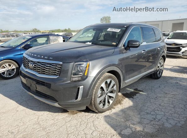 5XYP6DHC2MG178477 2021 KIA TELLURIDE Gray Vista tres cuartos delantera izquierda