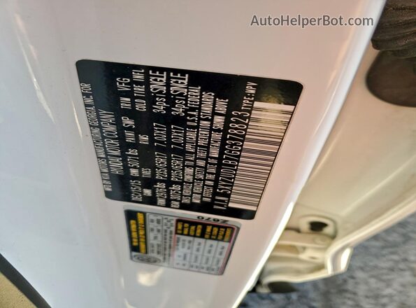5XYZUDLB7GG378823 2016 HYUNDAI SANTA Белый Вид наклейки с VIN-кодом