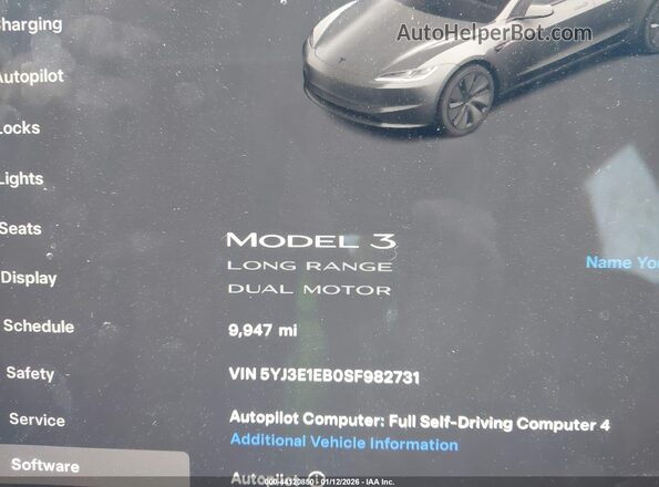 5YJ3E1EB0SF982731 2025 TESLA MODEL 3 Black 