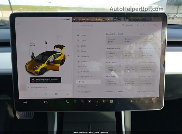 5YJ3E1EB3LF801655 2020 TESLA MODEL 3 Dark Blue Вид задних сидений