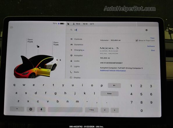 5YJ3E1EBXMF055867 2021 TESLA MODEL 3 Черный Вид задних сидений
