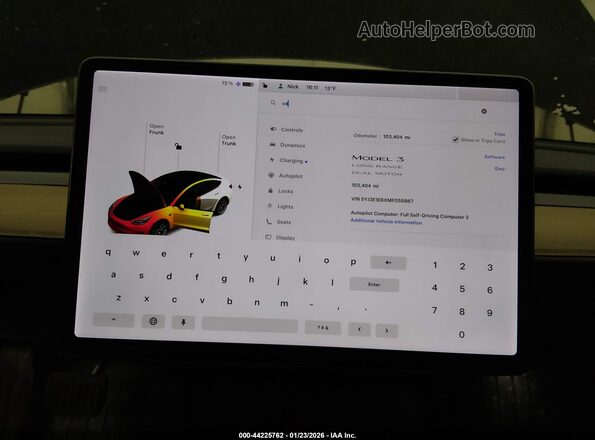 5YJ3E1EBXMF055867 2021 TESLA MODEL 3 Черный 