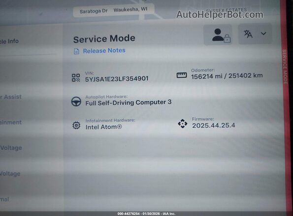 5YJSA1E23LF354901 2020 TESLA MODEL S White Vista de los asientos traseros
