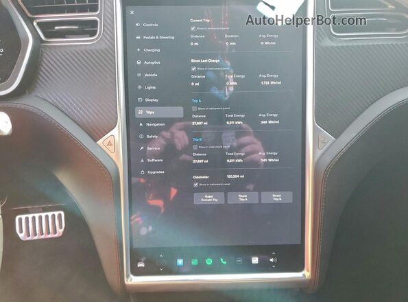 5YJSA1E29HF210664 2017 TESLA MODEL Белый Вид щитка приборов