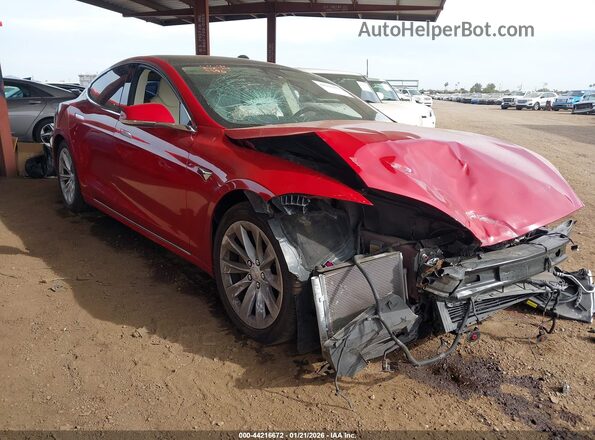 5YJSA1E2XJF295598 2018 TESLA MODEL S Красный Передняя правая четверть