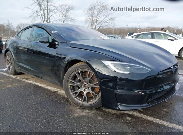 5YJSA1E54NF478284 2022 TESLA MODEL S Черный Передняя правая четверть