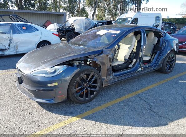 5YJSA1E62MF452564 2021 TESLA MODEL S Серый Передняя левая четверть