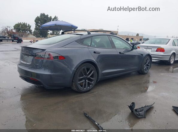 5YJSA1E64MF431084 2021 TESLA MODEL S Серый Задняя правая четверть