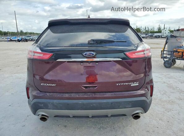 2FMPK3K90KBC15770 2019 FORD EDGE Maroon Vista interior delantera