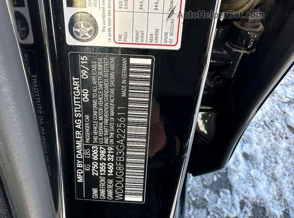 WDDUG8FB3GA225611 2016 MERCEDES-BENZ S Черный Вид задней части салона